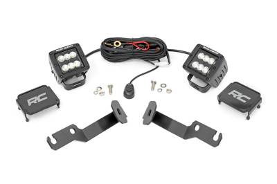 Rough Country Suspension Systems - Rough Country A-Pillar 2" LED Ditch Light Kit-Flood for 05-15 Tacoma 71088