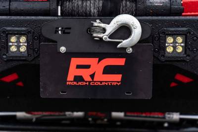 Rough Country Suspension Systems - Rough Country Quick Release Hawse License Plate Mount Bracket Black RS124