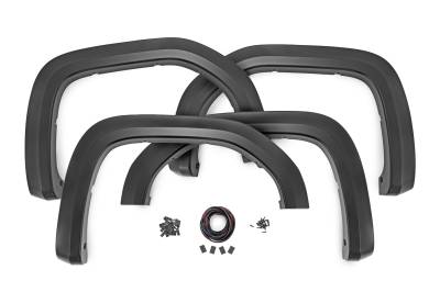 Rough Country Suspension Systems - Rough Country Sport Fender Flares Black 19-24 Sierra 1500 S-G11911-GB8