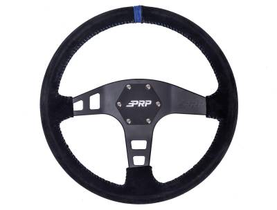 PRP - PRP G221 13" Shallow Dish Suede Wrap Steering Wheel Black/Blue