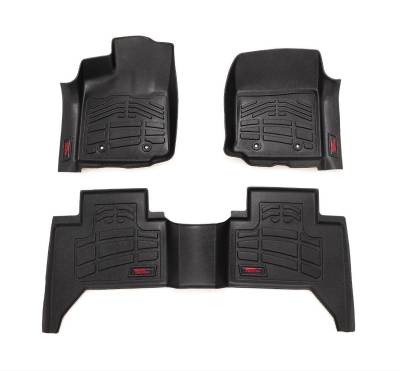 Rough Country Suspension Systems - Rough Country Front/Rear Floor Liners Black for 16-23 Tacoma Double SM71216