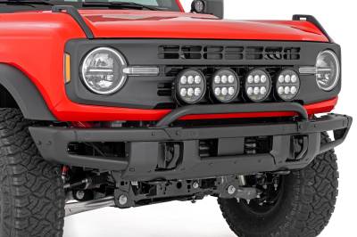 Rough Country Suspension Systems - Rough Country Black Front Bumper Bull Bar w/LED 21-24 Bronco 51137