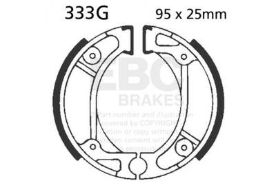 EBC Motorcycle Brakes - EBC Motorcycle Brakes 333G Motorcycle Grooved Replacement Brake Shoes