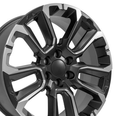 OE Wheels LLC - OE Wheels CV68 22x9 6x5.5 28mm Satin Black/Milled CV68-22090-6550-28B1M