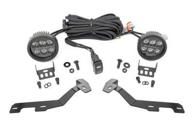 Rough Country Suspension Systems - Rough Country 82294 A-Pillar 3.5" LED Ditch Light Kit Spot for 19-24 Ram 1500