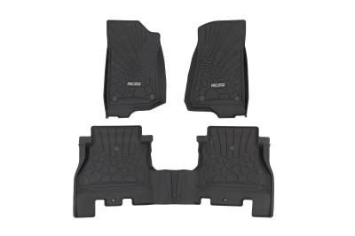 Rough Country Suspension Systems - Rough Country Front/Rear Floor Liners Black for 18-24 Wrangler JL 4DR FF-60112