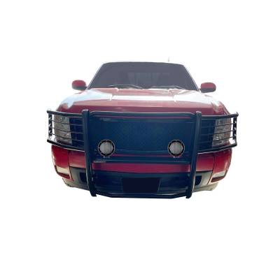 Black Horse Off Road - Black Horse 17A035700A2MA-PLFB Black Grille Guard w/LED for 07-13 Silverado 1500