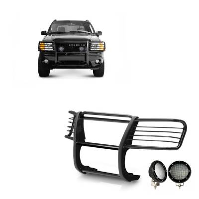 Black Horse Off Road - Black Horse 17FJ26MA-PLFB Black Grille Guard w/LED for 02-05 Ford Explorer