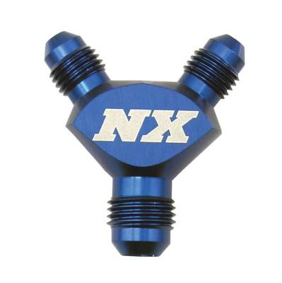 Nitrous Express - Nitrous Express 16076 3AN BILLET PURE-FLO Y FITTING BLUE