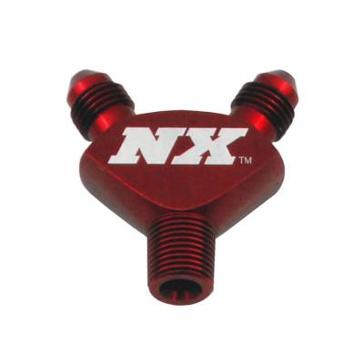 Nitrous Express - Nitrous Express 16077 1/8NPT x 3AN x 3AN BILLET PURE-FLO Y FITTING RED
