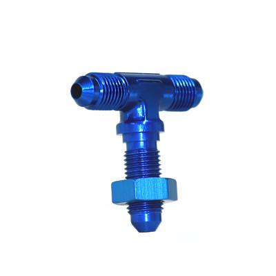 SpeedFx - SpeedFX 560434 Coupler Fitting 180-DEG Bulkhead Flare Tee -4AN Blue EACH