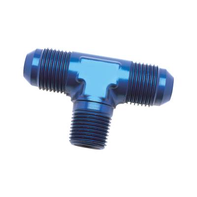 SpeedFx - SpeedFX 560625 Coupler Fitting 180-DEG -6AN x 1/4 NPTF Flare To Pipe Tee Blue EA