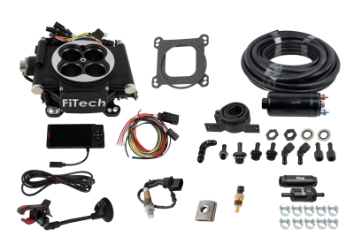 FiTech Fuel Injection - Go EFI 4 600 HP Matte Black EFI System w/Inline Fuel Delivery Master Kit