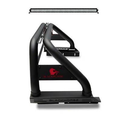 Black Horse Off Road - Black Horse RB007BK-KIT Classic Roll Bar w/40" LED SS for 05-21 Nissan Frontier