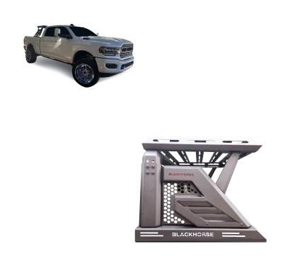 Black Horse Off Road - Black Horse AR2-01BA1 Armour-II Roll Bar w/Basket Black Silverado/Sierra/Tundra