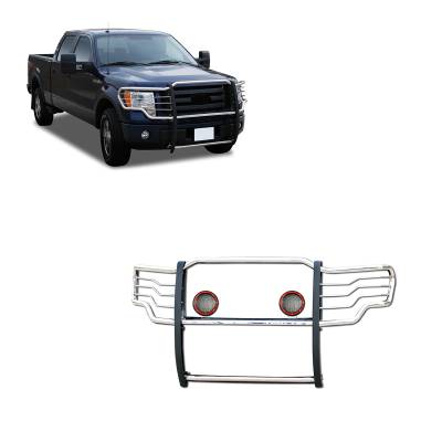 Black Horse Off Road - Black Horse 17FP30MSS-PLFR SS Grille Guard w/LED for 09-14 Ford F150