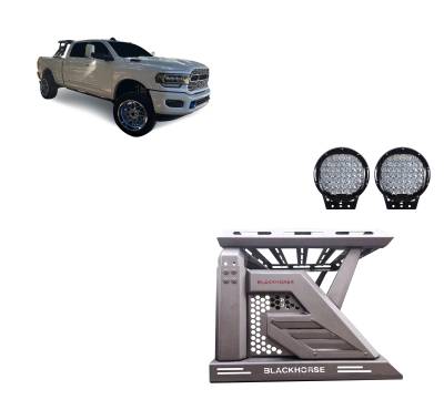 Black Horse Off Road - Black Horse AR2-01BA1-PL69B Armour-II Roll Bar 9" Black Silverado/Sierra/Tundra