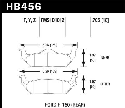 Hawk Performance - Hawk Performance HB456Y.705 LTS Disc Brake Pad for 04-12 F150 Mark LT