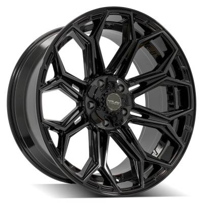 4PLAY - 4PLAY Wheels 4P83 22x10 5x5.0/5.5 -18mm Black/Brushed 4P83-22100-5D55-18BBT