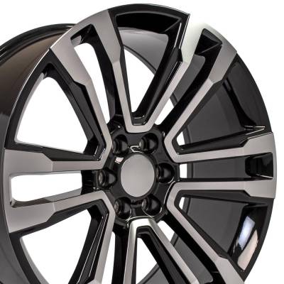 OE Wheels LLC - OE Wheels CV44 24x10 6x5.5 24mm Black/Machined CV44-24100-6550-24MB