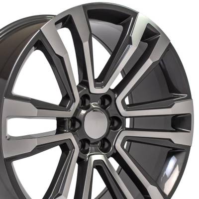 OE Wheels LLC - OE Wheels CV44 24x10 6x5.5 24mm Hyper Black/Machined CV44-24100-6550-24MHB