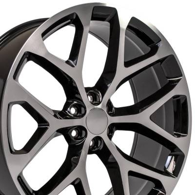 OE Wheels LLC - OE Wheels CV98B 26x10 6x5.5 24mm Black/Machined CV98B-26100-6550-24MB