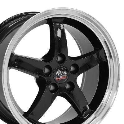 OE Wheels LLC - OE Wheels FR04B 17x9 5x4.5 24mm Black/Machined FR04B-D17090-5450-24BM