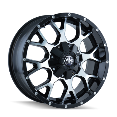 Mayhem - Mayhem 8015 WARRIOR 18x9 5x4.5/5.0 18mm Black/Machined 8015-8956B18