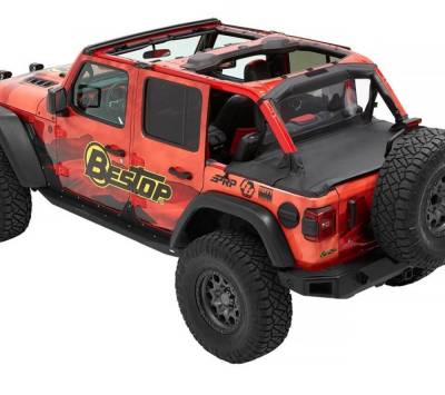 Bestop - Bestop Windjammer Rear Cab Curtain Black Diamond for Jeep JL 4DR 80053-35