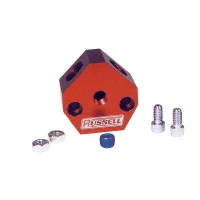 Russell - Russell 650380 Fuel Block Billet Y Fuel Block 0.5" Inlet 0.5" Outlet