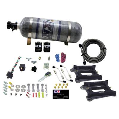 Nitrous Express - Nitrous Express 50245-12 Nx Nitrous Oxide System Kit Dual 4150 ALCOHOL