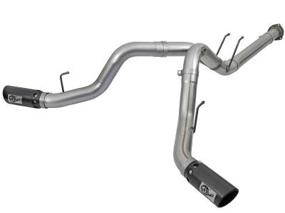 aFe Power - aFe Power Large Bore-HD 4" Filter-Back Stainless Steel Exhaust Kit 49-43092-B