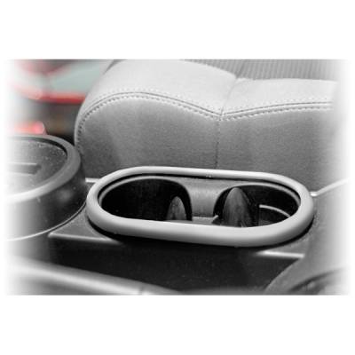 Rugged Ridge - Rugged Ridge 11151.13 Front Cup Holder Trim Brushed Silver for Jeep Wrangler