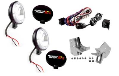 Rugged Ridge - Rugged Ridge 12495.07 Chrome Windshield Light Mount Kit 97-06 Jeep Wrangler TJ