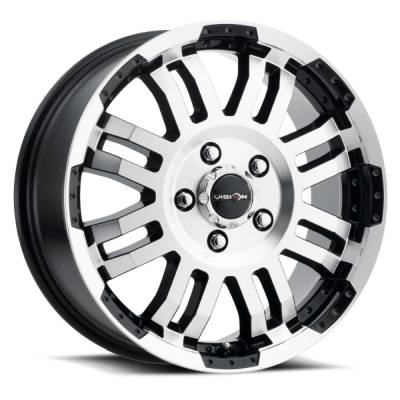 Vision Wheel - Vision Wheels 375-6632GBMF45 375 Warrior 16x6.5 5x130 45mm Machined/Black