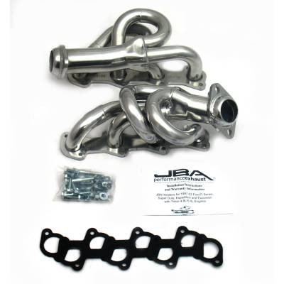 JBA Racing Headers - JBA Headers 1.5" Shorty Stainless Headers-Silver Ceramic F150 4.6L 1677SJS