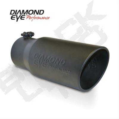 Diamond Eye Performance - Diamond Eye 4515BRA-BK Tip Bolt-on Rolled Angle Cut 4" Id x 5" Od x 15" Long Bla