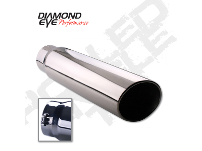 Diamond Eye Performance - Diamond Eye 5618BRA Tip Bolt-on Rolled Angle Cut 5" Id x 6" Od x 18" Long 304 St
