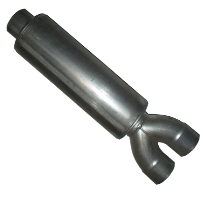 Diamond Eye Performance - Diamond Eye 460050 Muffler 4" Single In Dual Y Pipe Out Stainless Perforated Pac
