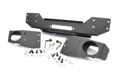 Rough Country Suspension Systems - Rough Country 1062 Front Stubby Winch Bumper Black for Wrangler JK