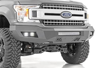 Rough Country Suspension Systems - Rough Country Heavy Duty Front Bumper-Black 18-20 Ford F150 10776A