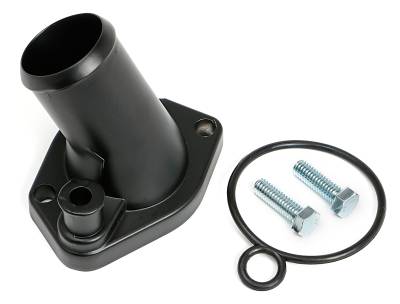 Trans-Dapt Performance - ASPHALT BLACK POWDER-COATED WATER NECK SB FORD 260-351W 45 DEGREE