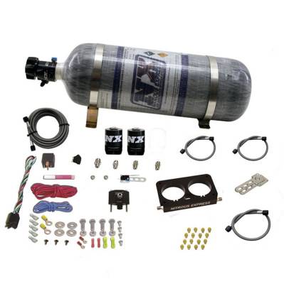 Nitrous Express - FORD 4 VALVE NITROUS PLATE SYSTEM 50-300HP w/COMPOSITE BOTTLE STOCK TB