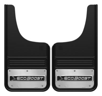 Gatorback - Gatorback 12"x23" Cut-Style Black Mud Flaps EcoBoost Logo GA1223CUTEB