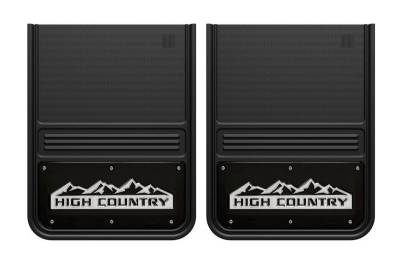 Gatorback - Gatorback 14"x18" Universal Black Mud Flaps High Country Logo GB1418HC-W