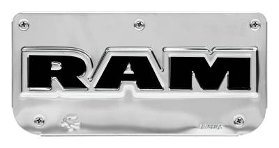 Gatorback - Gatorback Replacement 12" Mud Flap Plate Stainless for Ram Text Logo GB755489