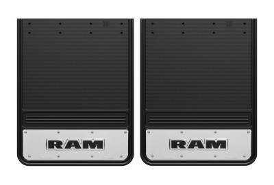 Gatorback - Gatorback 19"x24" Rear Dually Black Mud Flaps for Ram Text Logo GB1924RT