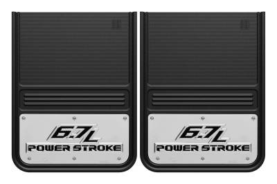 Gatorback - Gatorback 14"x18" Universal Black Mud Flaps Powerstroke Logo GB1418P-2