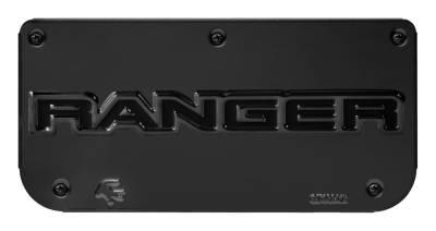 Gatorback - Gatorback Replacement 12" Mud Flap Plate Gunmetal Ranger Logo GM767008