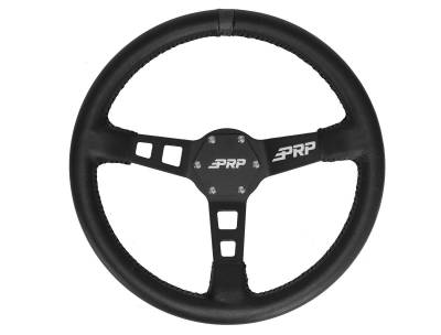 PRP - PRP 13" Deep Dish Leather Wrap Steering Wheel Black/Black G110